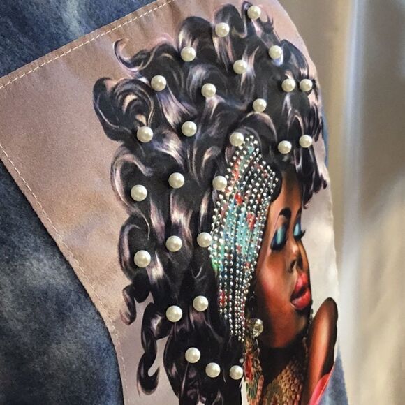 LOVE J crop long sleeve fleece in large DBR3 - Picture 6 of 13